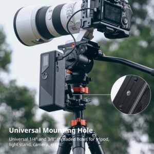 ULANZI Professionelles Fotografen Ladegerät in malerischer Natur, umgeben von Fotografie-Accessoires, symbolisiert Zuverlässigkeit und Kreativität für Outdoor-Abenteuer