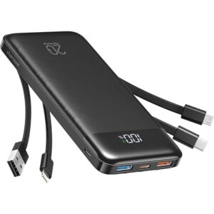 Portable Powerbank mit 20000mAh Kapazität, USB C und LED Display, kompatibel mit iPhone und Samsung Geräten
