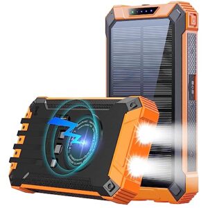 Kabelloses Solar-Ladegerät mit 26800 mAh Kapazität, 6 Ausgänge und 4 Eingänge, ideal für Outdoor-Aktivitäten und Notfälle