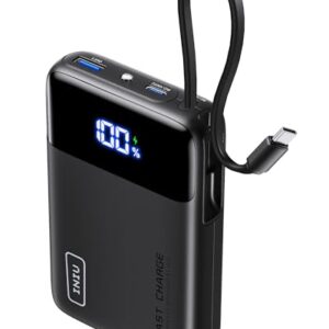 Iniu 45 W Power Bank, 20.000 mAh kleinster externe Handy-Akkus mit integriertem USB-C Kabel für iPhone, Laptop und weitere Geräte