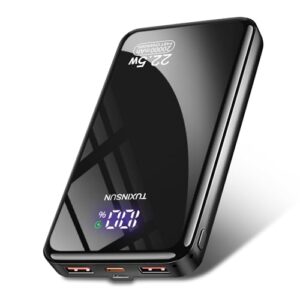 Powerbank 20.000 mAh mit schneller Ladefunktion, drei Ausgänge und zwei Eingänge für Smartphone und Tablet
