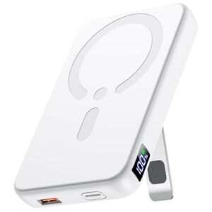 Powerbank mit Magsafe-Anschluss, 12000mAh-Kapazität, PD 22.5W-Ladegeschwindigkeit, USB-A-Ausgabe und Typ-C-Eingang und -Ausgang für iPhone 16/15/14/13/12/Pro/Pro Max Serie
