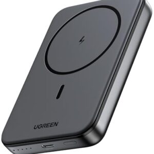 UGREEN Nexode Wireless Powerbank 10000mAh Magnetische Power Bank mit USB-C 20W, kabellose externe Powerbank MagSafe kompatibel mit iPhone 16 Pro Max/16 Pro/15 Pro Max/Pro/15/14 Schwarz