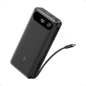 Powerbank mit 20.000mAh Kapazität, integriertes USB-C Kabel und Schnelllade-Akku für MacBook, iPhone und Samsung