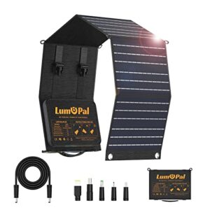 Faltbares Solarpanel mit 60W Leistung, type C Solar Ladegerät und USB-A 3,0 Ausgänge für iPhone, Android Handy, Tablet, tragbare Powerstation und Camping