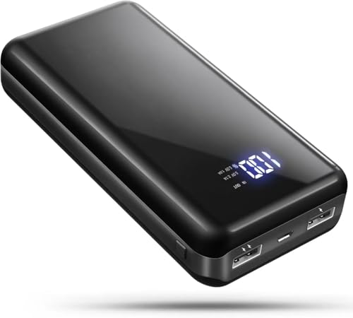 Power Bank 25,800mAh mit hoher Kapazität und schneller Ladefunktion. Universal kompatibel mit allen Handys und Tablets. LED Display zeigt aktuellen Akkuladestand an.