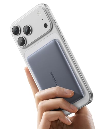 Ultra-schmale Powerbank mit Magnet-Snap-on-Ladefunktion, 5000 mAh Kapazität, PD-20W-Schnellladung, USB-C-Kabel, ideal für iPhone 17/16/15/14/13/12