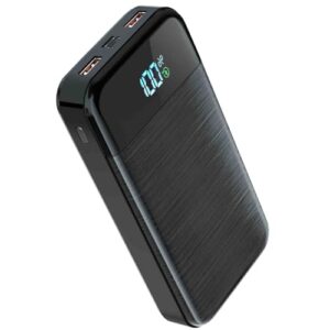 Kompakte Powerbank mit hoher Kapazität, schnellem Ladeverfahren und LCD Display, ideal für unterwegs oder Reisen