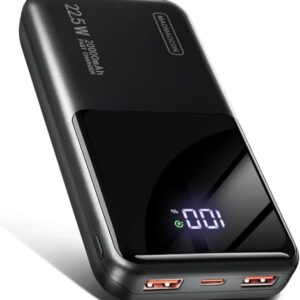 Elektro-Zubehoer Power Bank 20000mAh mit schneller Ladefunktion und LCD Display - ideal fuer Smartphones und Tablets im Travel, Camping oder Outdoor Einsatz.