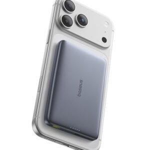 Baseus Picogo AM41 Power Bank, ultra-schlanker 10000mAh Magsafe-Ladegerät mit Wireless-Charging-Funktion und USB-C-Kabel für iPhone-Modelle von 12 bis 17