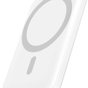 Kabellose Powerbank mit 10000 mAh Kapazität, magnetische Ladetechnologie und Schnellauflade-Funktion. Ideal für unterwegs.