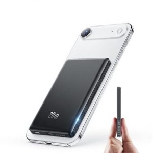 Ultra Slim iPhone Powerbank Magsafe, magnetische Power Bank induktives Laden 5000mAh, 20W Schnellladung Wireless externe Handyakkus kabelloses Akkupack für iPhone 17/16/15/14/13/12