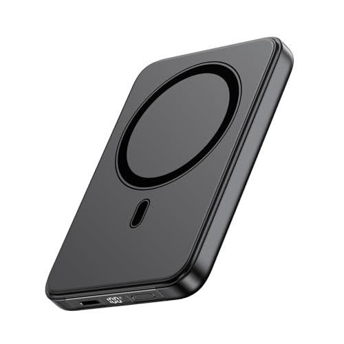 Magnetische Power Bank 10000mAh mit PD 20W Schnelllade-Funktion und USB-C-In/Out für iPhone