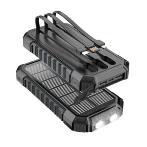 Solare Powerbank mit 27.000 mAh Kapazität, LED-Taschenlampe und 5 Ausgängen für das Aufladen von Handys und Tablets im Freien