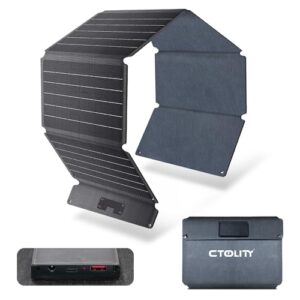 Faltbares Solarpanel mit 20,5V DC und USB-C-Anschluss sowie 12V USB-A-Anschluss für iPhone, iPad, Powerbank, Camping, Wandern und Outdoor-Reisen