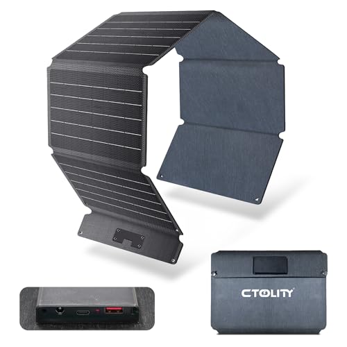 Faltbares Solarpanel mit 20,5V DC und USB-C-Anschluss sowie 12V USB-A-Anschluss für iPhone, iPad, Powerbank, Camping, Wandern und Outdoor-Reisen