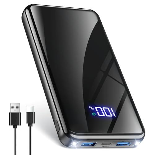 Powerbank 20000mAh mit Schnellladefunktion, USB-C PD3.0 & QC4.0, tragbarer externer HandyaKKuS mit LED-Display, kompatibel mit iPhone 16 Pro Max 15 14 Galaxy S25 Edge für Reisen und Camping