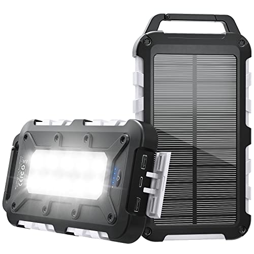 Solar Powerbank 26800mAh PD, tragbares Solar-Ladegerät mit USB-C-Ausgang und LED-Licht für Outdoor-Abenteuer