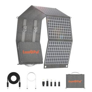 Portabler Solarladegerät mit USB-C PD 60W und USB-A 22W max für Außenbereich, Camping oder Reisen