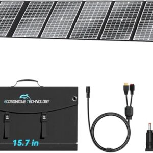 Tragbares Solarpanel-Ladegerät von Ecosonique, 100W Leistung, Schnelles Laden mit USB-A und USB-C, für Camping und Outdoor-Use