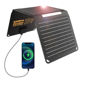 Tragbares Faltbares Solarladegerät für Outdoor, Wandern, Camping und Notfälle, 20 Watt Hochleistungs-Solarpanel mit IP67 Wasser- und Staubfest