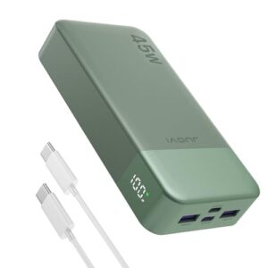 Tragbare Powerbank mit 20.000 mAh Kapazität, schneller Lade-Funktion und zwei USB-C- und zwei USB-A-Anschlüssen für iPhone, Laptop, Tablet und Notebook