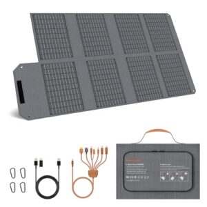 Tragbares 80W Solarpanel, faltbar und wasserdicht, mit USB-C, USB-A und DC Ausgängen für tragbare Power Station, iPhone, iPad, Camping, Wandern, Outdoor Reisen