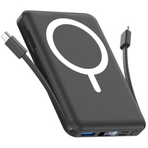 Vexnara Powerbank 10000mAh mit LED-Display und USB-C Ladekabel für iPhone 17/16/15/14/13/12 Pro Max/Pro/Plus
