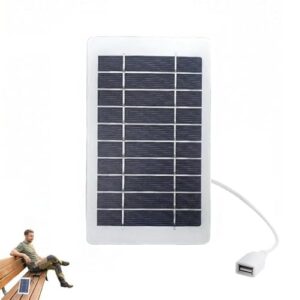 Tragbares 2W 5V Solarpanel mit USB Anschluss für Handy, Powerbank und Outdoor-Ausrüstung - wasserdichtes USB Solarpanel für Camping, Wandern und Reisen.