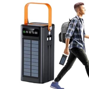 Solar Ladegerät für Outdoor-Aktivitäten, 120W Powerbank mit integrierter Solarzelle und 4 Ausgängen