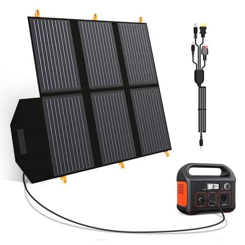 FlexSolar 60W Faltbares Solarladegerät, ETFE tragbare Solarmodule mit DC/QC 3.0 USB-A & USB-C (PD 45W) Ausgang für Notstromversorgung Camping Rucksäcke Kompatibel mit Smartphone Tablet Stromstation