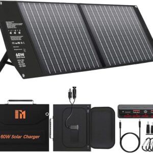 Mesuvida 60W Tragbares Solarladegerät mit PD3.0, PD45W, USB-C/A und MC4 für Camping und RV