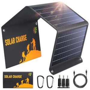 WASTDE Solarpanel Faltbar, 30W Tragbares Solar Ladegerät USB-C/USB/DC QC3.0 Schnelle Ausgang für Handy Stromstation, 24% Hoher Umwandlungswirkungsgrad IPX4 Wasserdicht für Camping Outdoor Aktivitäten