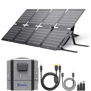 Faltbares Solarladegerät mit 60W Leistung, Tragbarer ETFE-Solarpanel QC3.0+PD45W+22,2V DC-Ausgang, IP68 Wasserdicht und Winkelständer für Outdoor-Aktivitäten und Notstromversorgung