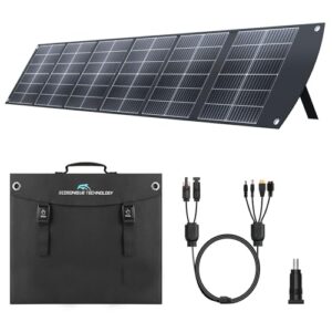 Ecosonique 200W Tragbares SolarPanel, Faltbar Solarmodul mit Kickstand und USB-C PD3.0 & USB-A QC3.0 Ausgang für Stromstationen, Generatoren, Wohnmobile, Wandern und Camping