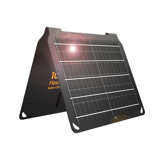 FlexSolar 10W kleines faltbares Solar Ladegerät mit USB-A Port für Outdoor-Ausflug, IP67 wasserdicht und schnelle Energieversorgung für iPhone, Android, Armbanduhr und mehr