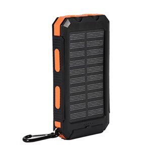 Solar Powerbank mit 2 Ausgangsport und USB C Externer Akku Eingangsport für Smartphone und Tablet - Ideal für Outdoor-Aktivitäten wie Wandern, Camping oder Reisen