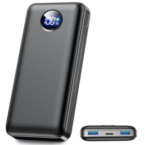 Powerbank 26800mAh mit Schnellladefunktion, externer Akku mit drei Ausgängen (USB-C und USB-A), kompakter Ladegerät für iPhone und Samsung