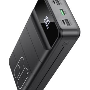 Powerbank mit 60.000 mAh Kapazität, USB-C Schnelllade-Funktion und vier Ausgänge für das Laden von Smartphones, Tablets und anderen Geräten