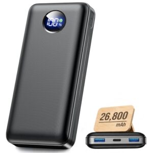 Leistungsstarker und kompakter Akku, Powerbank mit 26.800 mAh Kapazität, perfekt für Geschäftsreisen und Urlaub