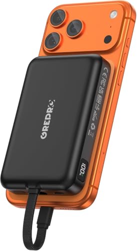 Power Bank 10000mAh für iPhone und andere Geräte mit zwei Eingängen, zwei Ausgängen und einem Wireless-Ausgang sowie integriertem USB-C-Port und Smart-Display