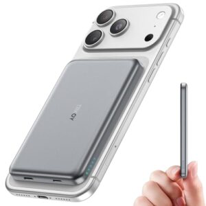 Magnetische Power Bank für iPhone 12 Pro, kompatibel mit MagSafe, 5000 mAh, kabelloses Laden per Wireless Charging
