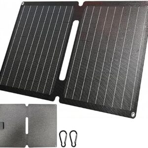 Tragbares Solar-Ladegerät mit 20W Solarpanel, faltbar und wasserdicht. Ideal für Outdoor-Abenteuer.