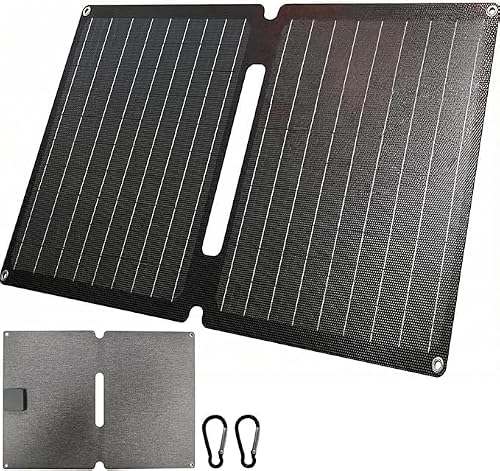 Tragbares Solar-Ladegerät mit 20W Solarpanel, faltbar und wasserdicht. Ideal für Outdoor-Abenteuer.