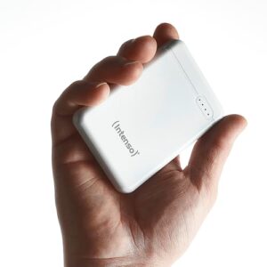 Kompakter externer Akku für Smartphone, Tablet und Kamera mit 5.000 mAh Kapazität, USB-C und USB-A Ausgang, schnell laden