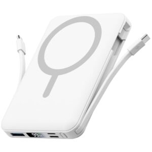 Gewärtigtes kabelloses Laden für iPhone mit 10.000 mAh Kapazität und zwei integrierten USB-C-Kabeln